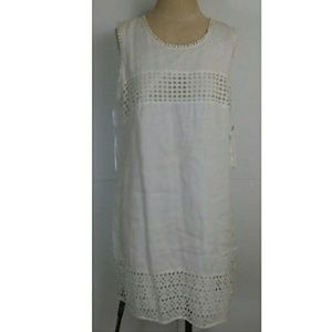 Vineyard Vines  White Linen Eyelet Dress size 12